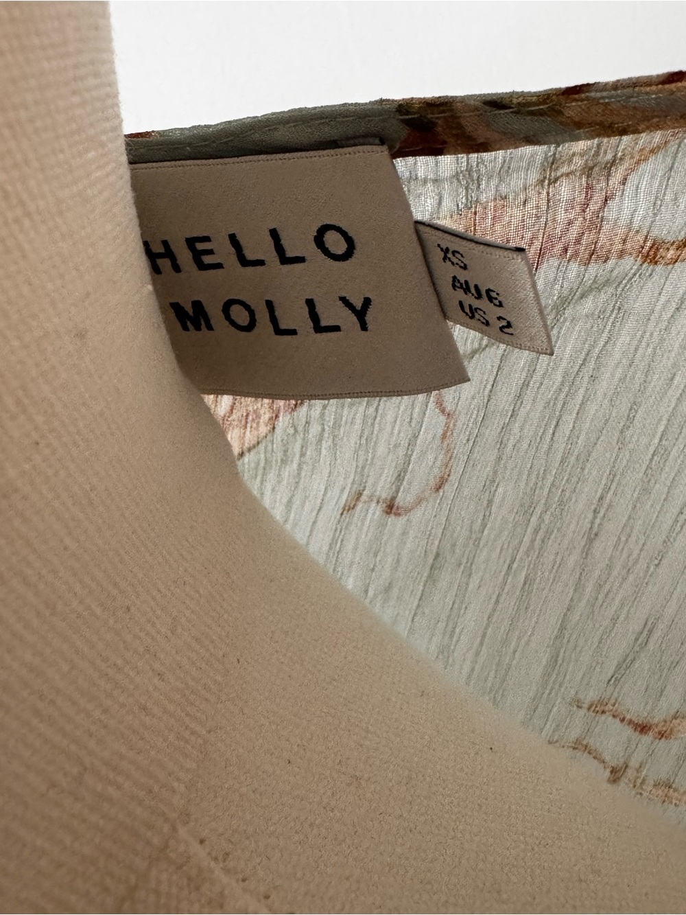Hello Molly Sage Chiffon Tie-Front Mini Dress | XS / US 2 Like New - Picture 6 of 6